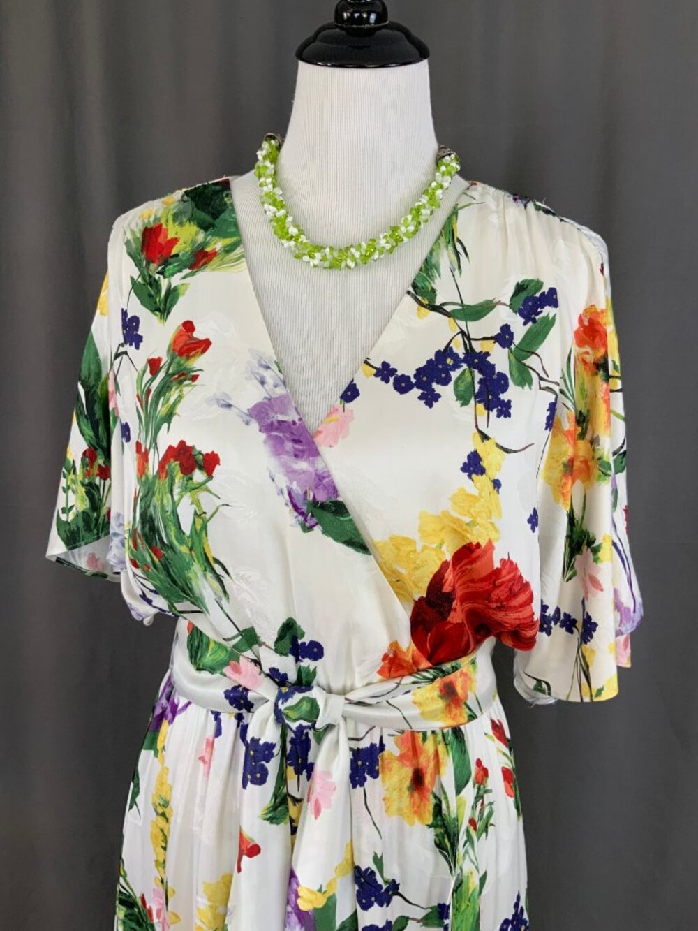 Alice + Olivia Clarine Wildflower Print Wrap Dress Sz 8 - Picture 5 of 16